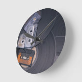 80年代のレトロのカセットテープおよびレコード ラウンド壁時計 (傾斜)