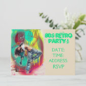 80年代のレトロのテーマのダンスパーティー 招待状 (スタンド正面)