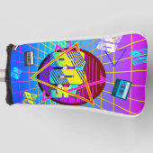 80年代のレトロカセットテープ古学校 ゴルフヘッドカバー (正面)