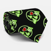 80年代のレトログリーンネオンロゴタイに恋して ネクタイ (ロール)