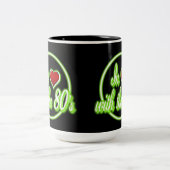 80年代のレトログリーンネオンロゴマグカップに恋して ツートーンマグカップ (中央)