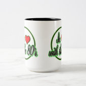 80年代のレトログリーンロゴマグに恋して ツートーンマグカップ (中央)