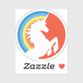 80年代のレトロユニコーンとレインボービニールステッカー シール (シート)