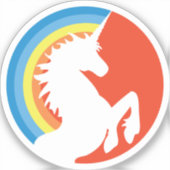 80年代のレトロユニコーンとレインボービニールステッカー シール (正面)