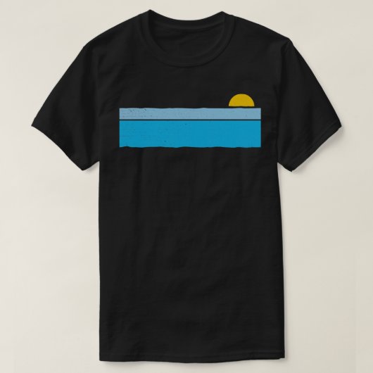 80年代のレトロ夕日 Tシャツ (デザイン正面)