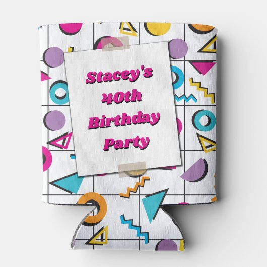 80年代のレトロ40歳の誕生日ヴィンテージ写真 缶クーラー (裏面)