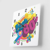 80年代のレトロ80の時計に戻る スクエア壁時計 (傾斜)