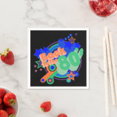 80年代のレトロ80年代のパーティー紙ナプキンスに戻る スタンダードカクテルナプキン (インサイチュ)