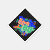 80年代のレトロ80年代のパーティー紙ナプキンスに戻る スタンダードカクテルナプキン (角)