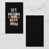 80年代のロック音楽パーティーヴィンテージカセットラジオ 名刺 (正面/裏面)