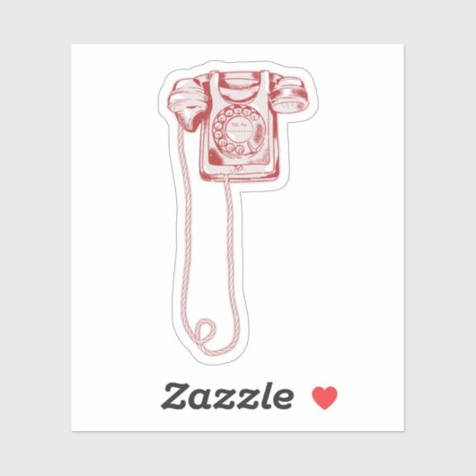 80年代のロータリダイヤル電話 シール (シート)