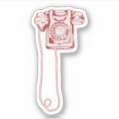 80年代のロータリダイヤル電話 シール (正面)