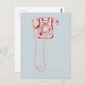 80年代のロータリダイヤル電話 ポストカード (正面/裏面)