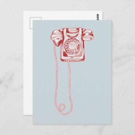 80年代のロータリダイヤル電話 ポストカード (正面/裏面)
