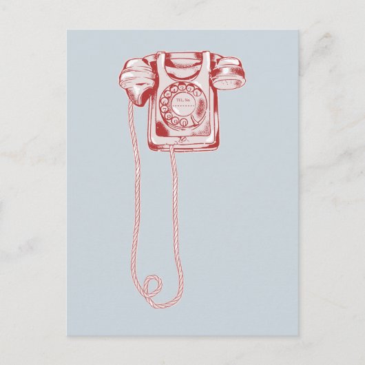80年代のロータリダイヤル電話 ポストカード (正面)