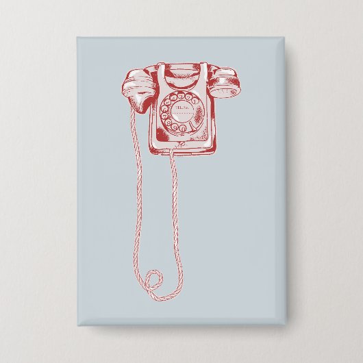 80年代のロータリダイヤル電話 缶バッジ (正面)