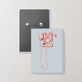 80年代のロータリダイヤル電話 缶バッジ (正面/裏面)