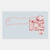 80年代のロータリダイヤル電話 長方形シール (正面)