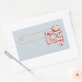 80年代のロータリダイヤル電話 長方形シール (封筒)