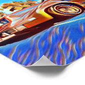 80年代のローライダーオールズモバイル短剣ローライダーアート ポスター (角)