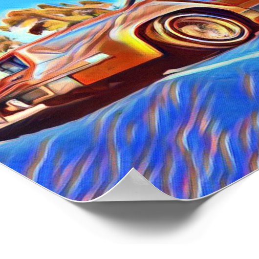 80年代のローライダーオールズモバイル短剣ローライダーアート ポスター (角)