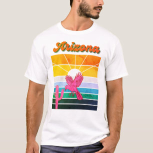 80年代のヴィンテージアリゾナサンセット、レトロカラー、サボテン Tシャツ