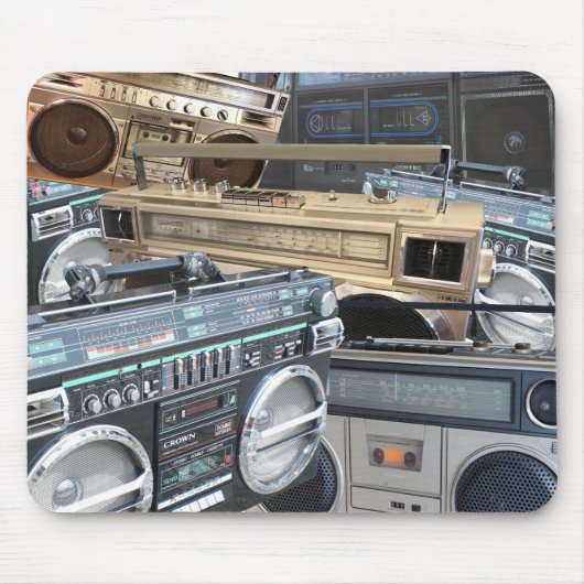 80年代のヴィンテージブームボックスブームボックスレトロラブ マウスパッド (正面)