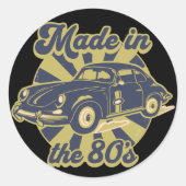 80年代のヴィンテージ黄金クラシック車の愛好家で作られる ラウンドシール (正面)