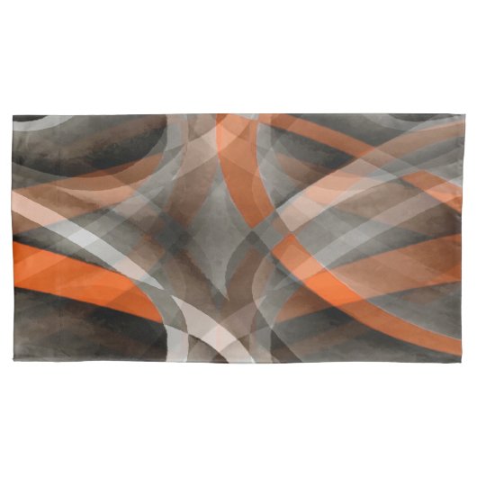 80年代のヴィーブはオレンジと灰色の層状カーフを燃やした 枕カバー (正面左)