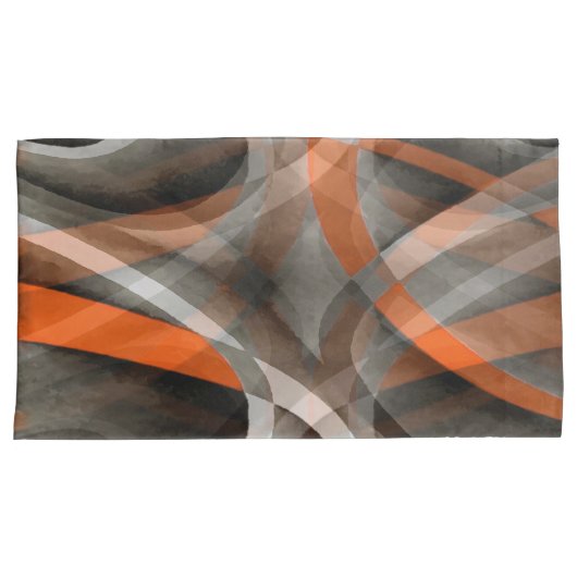 80年代のヴィーブはオレンジと灰色の層状カーフを燃やした 枕カバー (正面右)