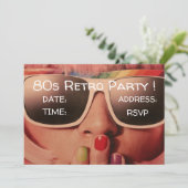 80年代の八十年代のレトロのテーマのダンスパーティー 招待状 (スタンド正面)