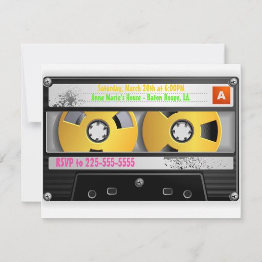 80年代の刺激を受けたな誕生日 招待状 (裏面)