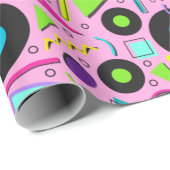 80年代の古い学クール校の数々の色柄 ラッピングペーパー (ロールコーナー)