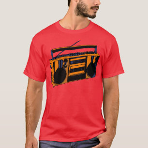 80年代の古い学校のレトロのBoomboxの無線のTシャツ Tシャツ