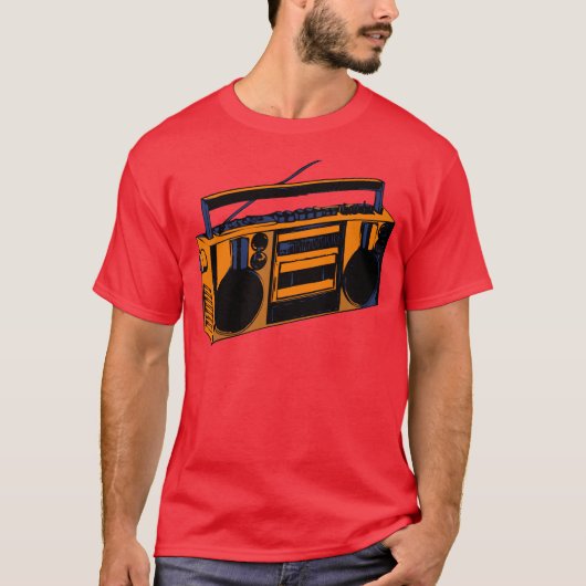 80年代の古い学校のレトロのBoomboxの無線のTシャツ Tシャツ (正面)