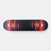 80年代の合成波紅海とヴィンテージ夕日 スケートボード (横)