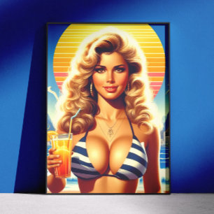 80年代の夏の女性 ポスター