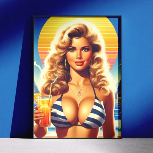 80年代の夏の女性 ポスター