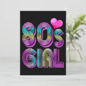 80年代の女の子の誕生日パーティー衣装 レトロ ヴィンテージ 招待状 (スタンド正面)