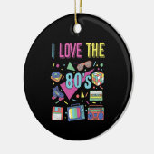 80年代の女性と男性の服が好きなパーティー セラミックオーナメント (左)