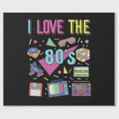 80年代の女性と男性の服が好きなパーティー ラッピングペーパー (フラット)