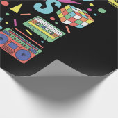 80年代の女性と男性の服が好きなパーティー ラッピングペーパー (角)