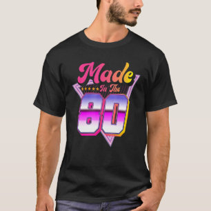 80年代の女性男性用レトロ80年代の衣装 Tシャツ
