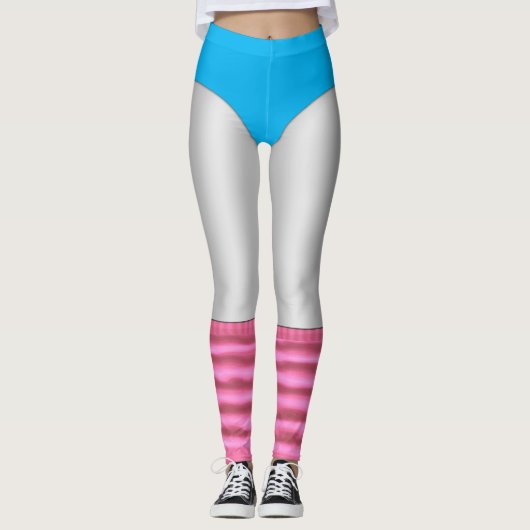 80年代の好気性トレーニングレオタードとレグワーマーズ白 レギンス (正面)