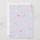 80年代の幾何学模様パーティー招待状(紫色) 招待状 (裏面)