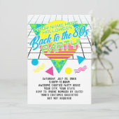 80年代の幾何学的な1980年代の80年代のパーティーに戻る 招待状 (スタンド正面)