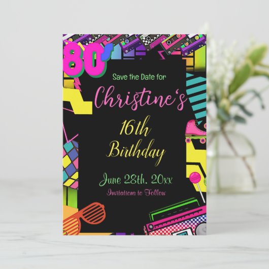 80年代の招待状、80年代に戻る、あらゆる時代、 セーブザデート (スタンド正面)