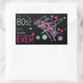 80年代の最高の今までのピンクの紫のティール(緑がかった色)がパーティーを形成 長方形シール (バッグ)