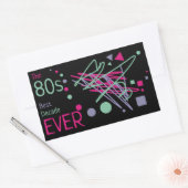 80年代の最高の今までのピンクの紫のティール(緑がかった色)がパーティーを形成 長方形シール (封筒)