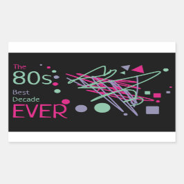 80年代の最高の今までのピンクの紫のティール(緑がかった色)がパーティーを形成 長方形シール